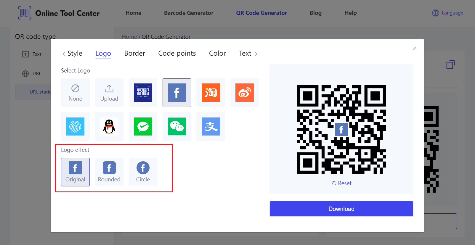 Facebook QR koodi generaator logos.png