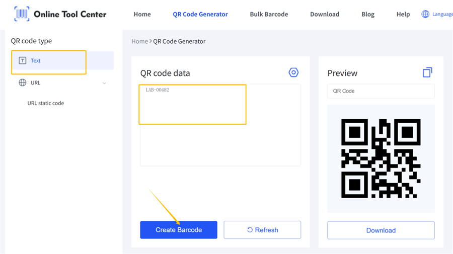 Teksti teisendamine QR-koodiks