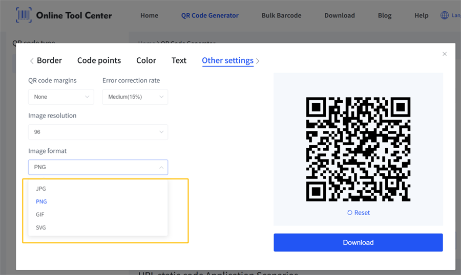 QR-koodi pildiformaat