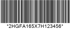 Kood 39 VIN Barcode