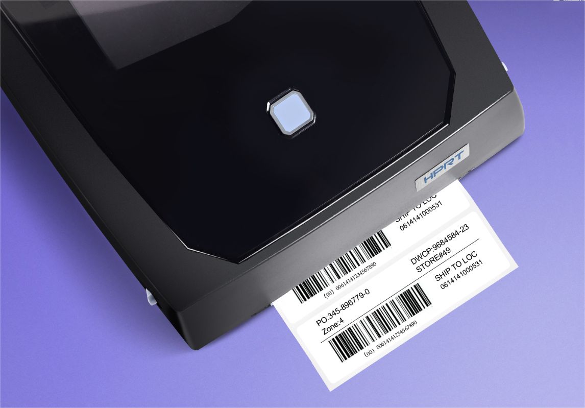 A label being printed from a viibakoodi printer