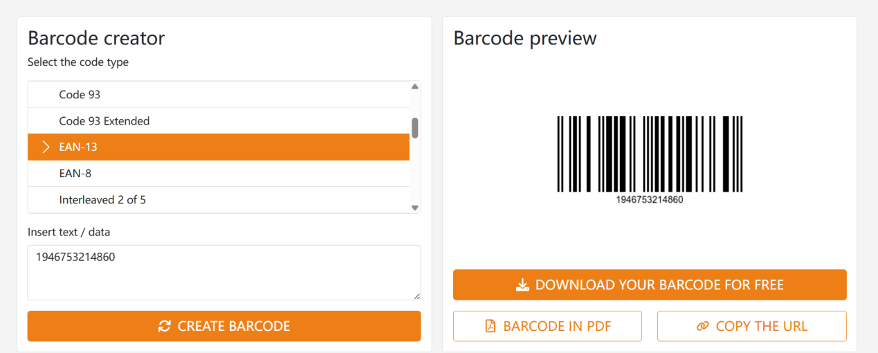 Labeljoy barcode generator PDF and PNG output