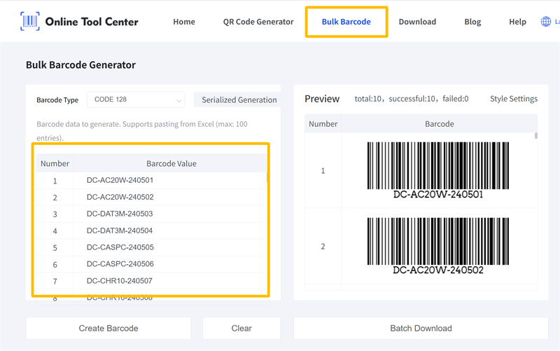 bulk barcode generator massikoodi generaator