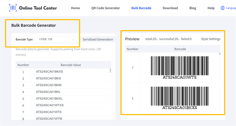 bulk barcode generator massikoodi generaator