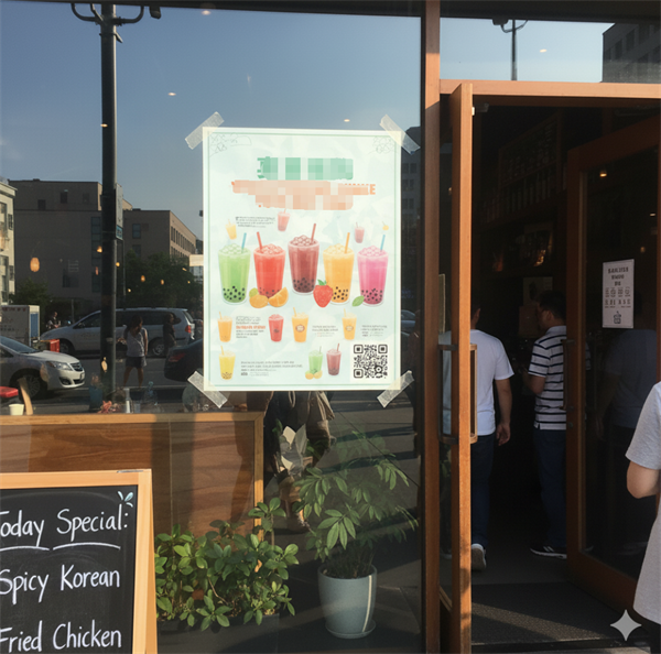 QR-kood reklaamplakatil poodi sissep&auml;&auml;sul