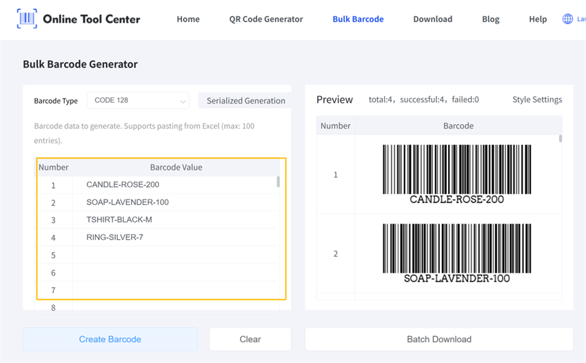 erate multiple barcodes Erate mitu viibakoodi