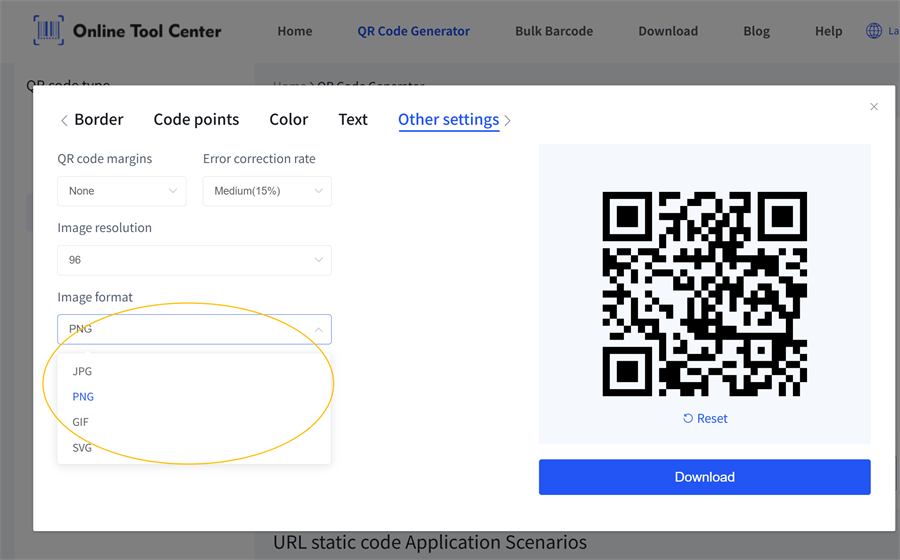 QR-koodi pildiformaat