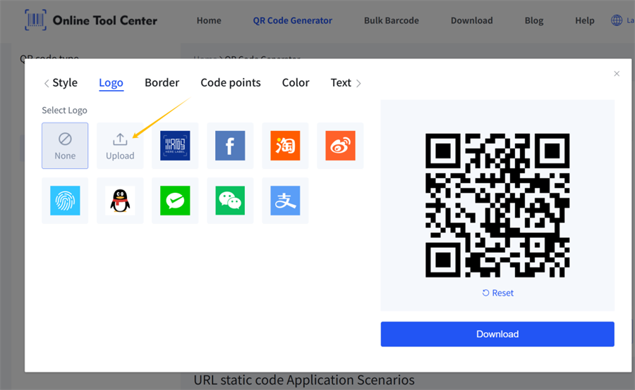 &uuml;les laadida logo QR koodi generaator